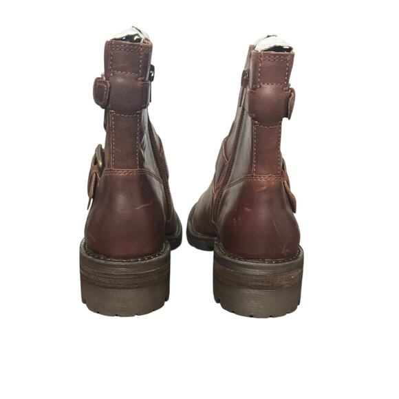 New! Lucky Brand Taini Moto Leather Biker Buckle Strap Combat Bootie - Size 6.5 - Picture 8 of 15